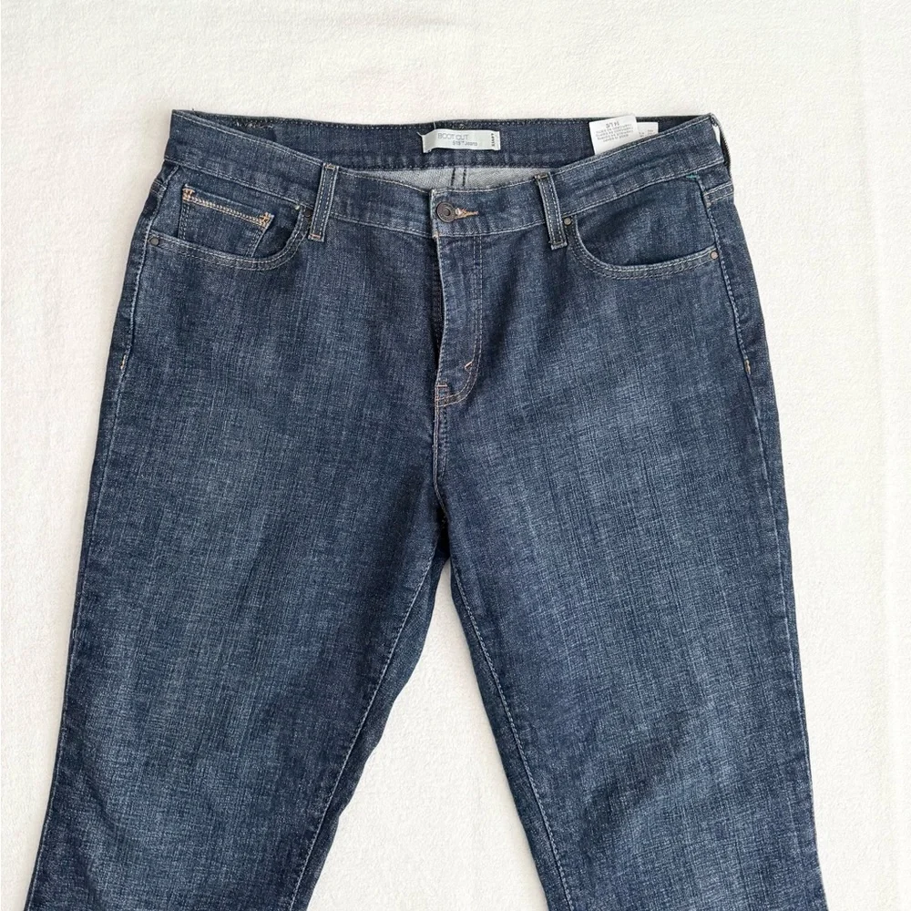 Levi's 515 Mid Rise Bootcut Dark Blue Wash Denim Jeans Size 14L - Picture 2 of 11